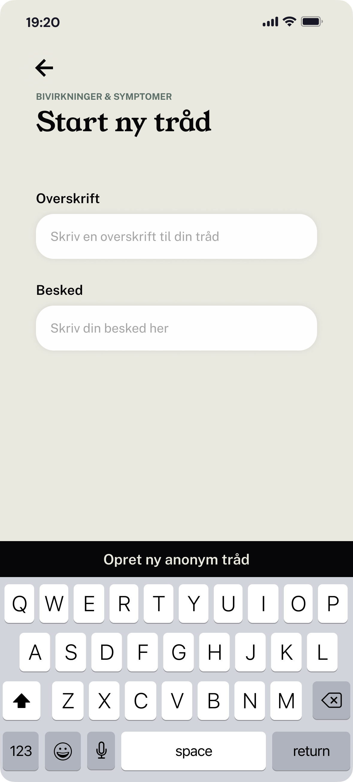 Eksisterende UngeKræfter – Start ny tråd