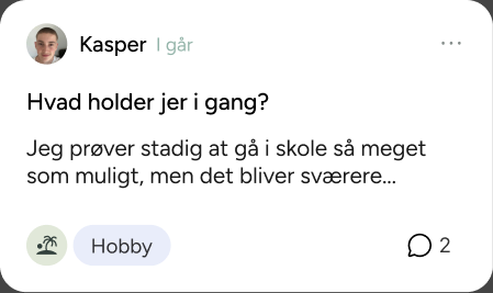 Kaspers opslag: Hvad holder jer i gang?